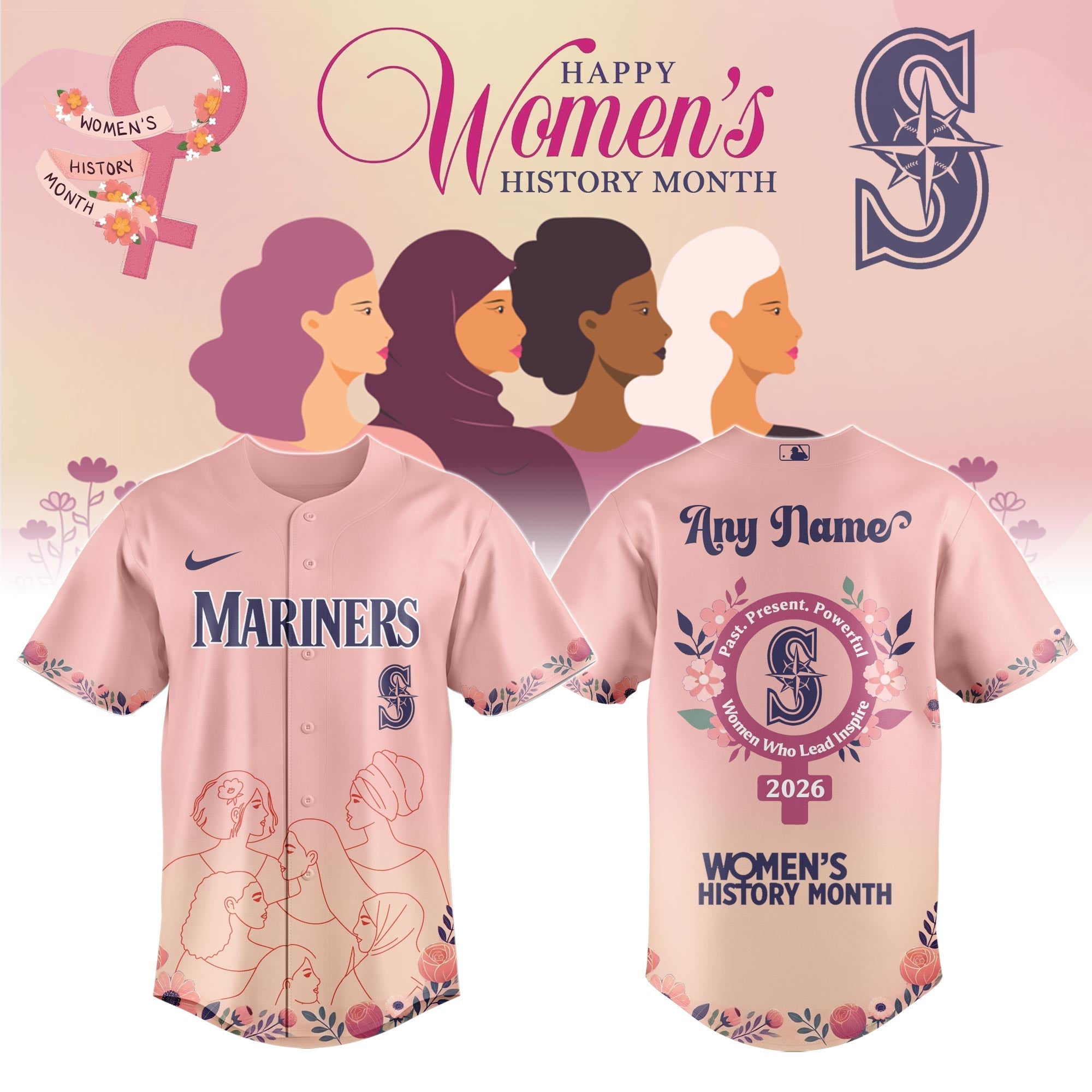 SEA Mariners special Women’s History Month Limited Edition Jersey