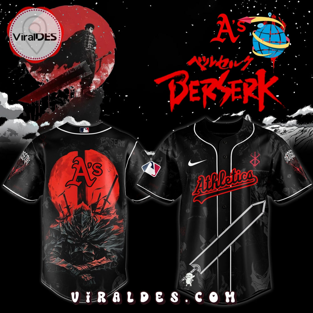 Athletics x Berserk Limited Edition Baseball Jersey