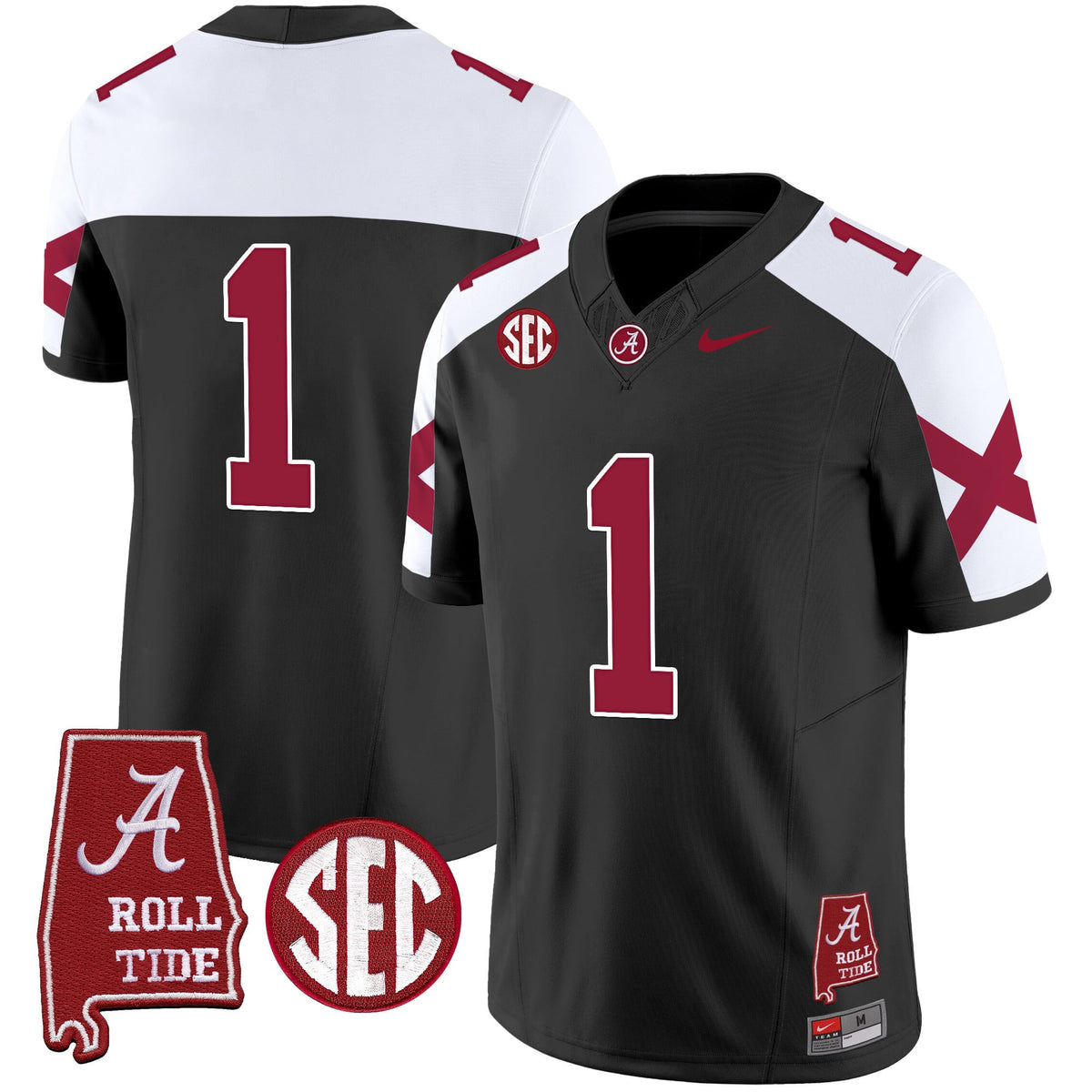 Men's Alabama Crimson Tide Vapor Limited Jersey V6 - Alabama Map - All Stitched