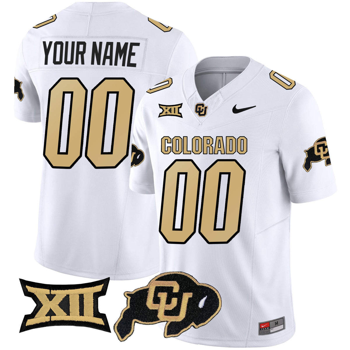 Custom Name/Gender Colorado Buffaloes Vapor Limited Jersey V2 - Big 12 XII Patch - All Stitched