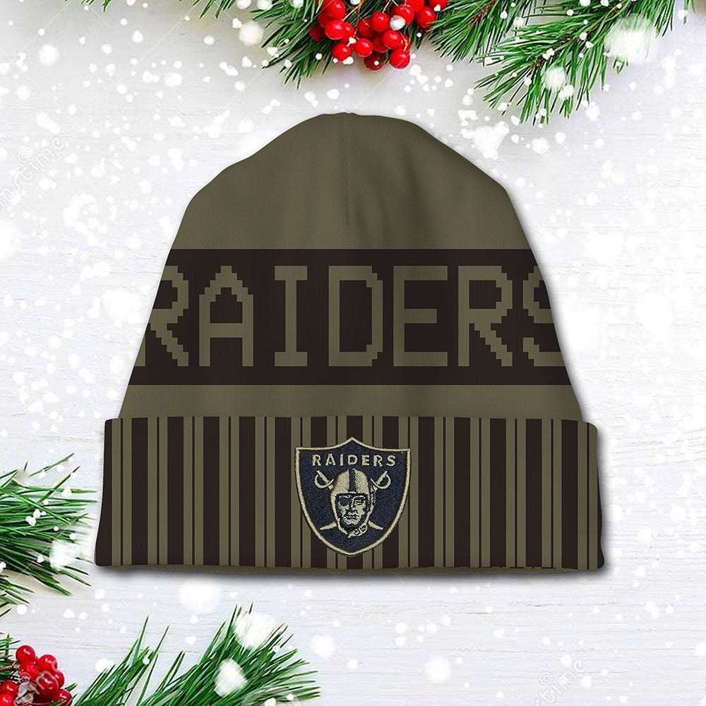 Las Vegas Raiders 2025 Salute to Service Beanie Hat